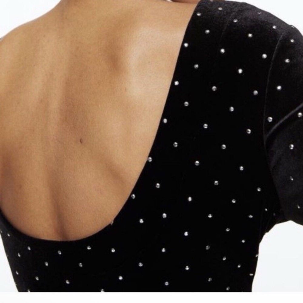 Elegant Black Rhinestone Dot Dress - Picture 4 of 4